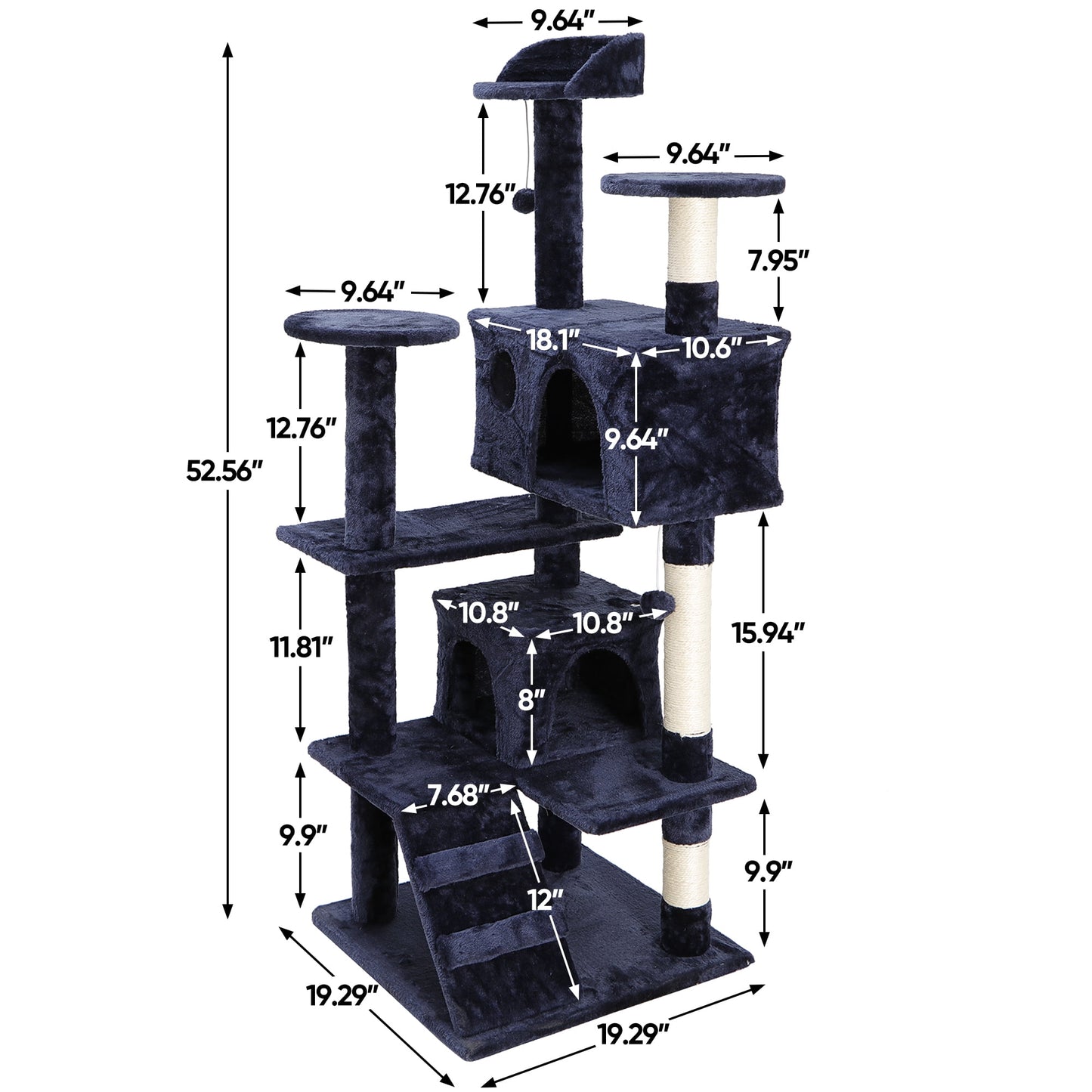TowerPaws™ – 53" Cat Tree with Condos & Scratching Posts