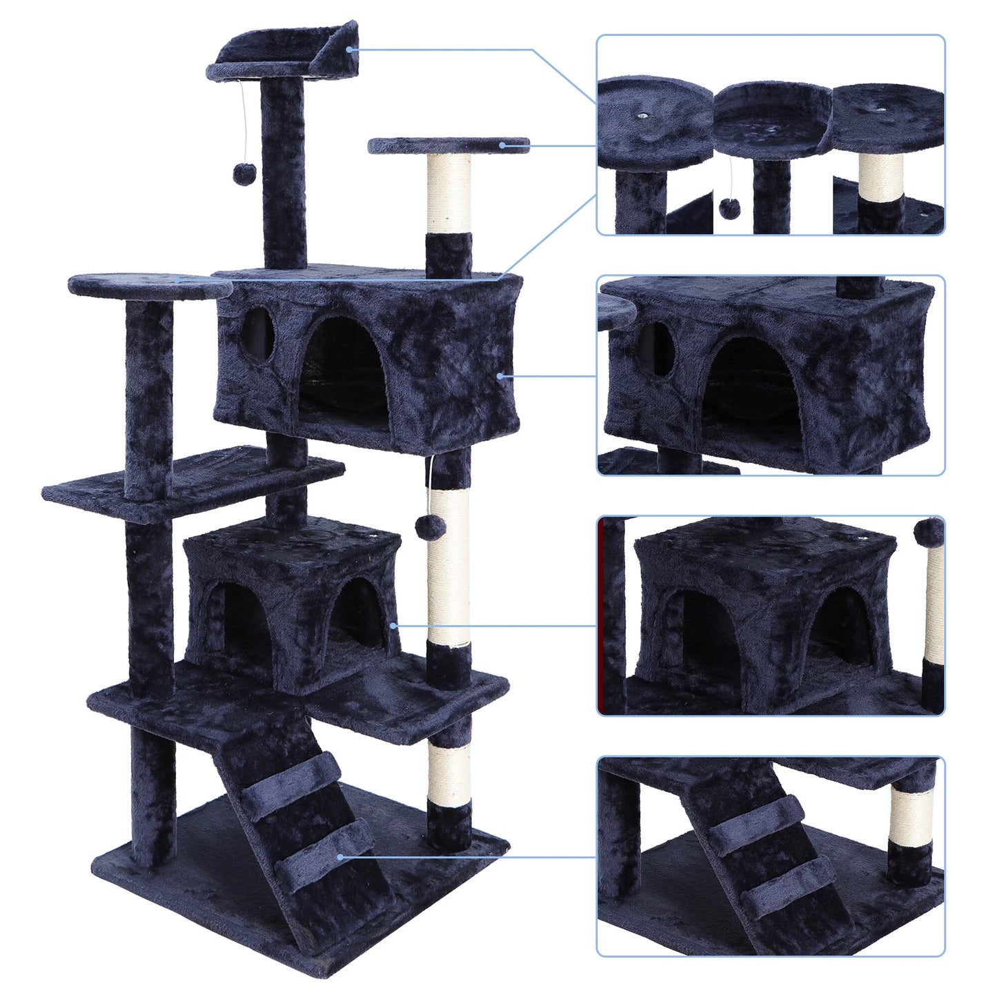 TowerPaws™ – 53" Cat Tree with Condos & Scratching Posts