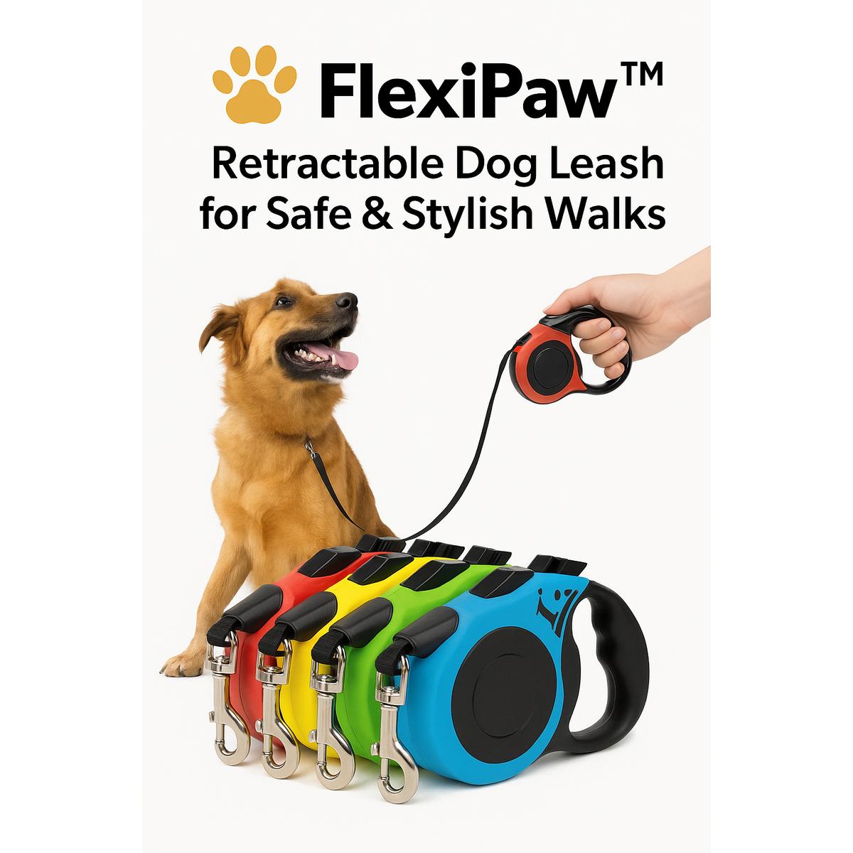 FlexiPaw™ – Retractable Dog Leash for Safe & Stylish Walks