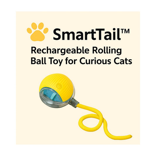 SmartTail™ – Rechargeable Rolling Ball Toy for Curious Cats