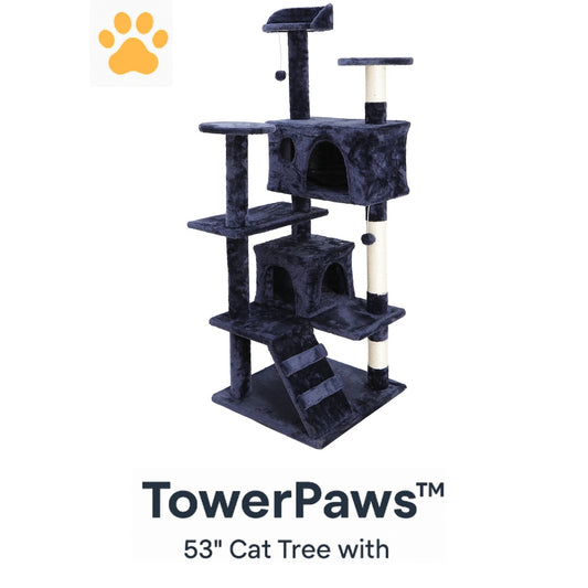 TowerPaws™ – 53" Cat Tree with Condos & Scratching Posts